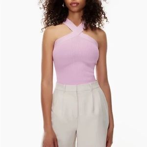 Aritzia Babaton Cross Tie High Neck Top